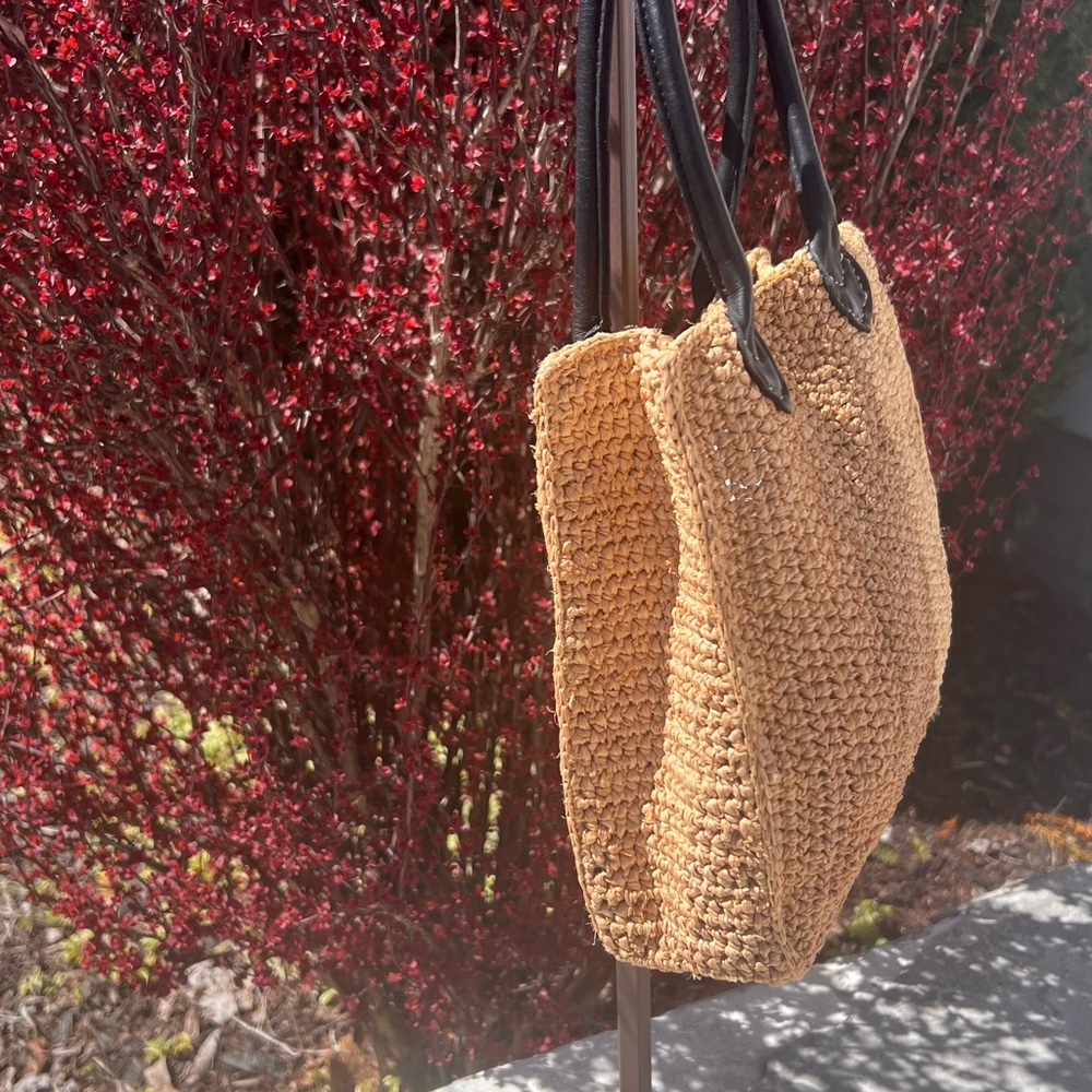 Annabel Ingall Raffia Three Tone Handmade Mini Tote Good Condition - Picture 3 of 9